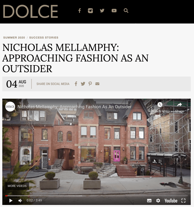 NICHOLAS MELLAMPHY FROM CABINE TORONTO Talks To Dolce Magazine About His Approach To The Luxury Market